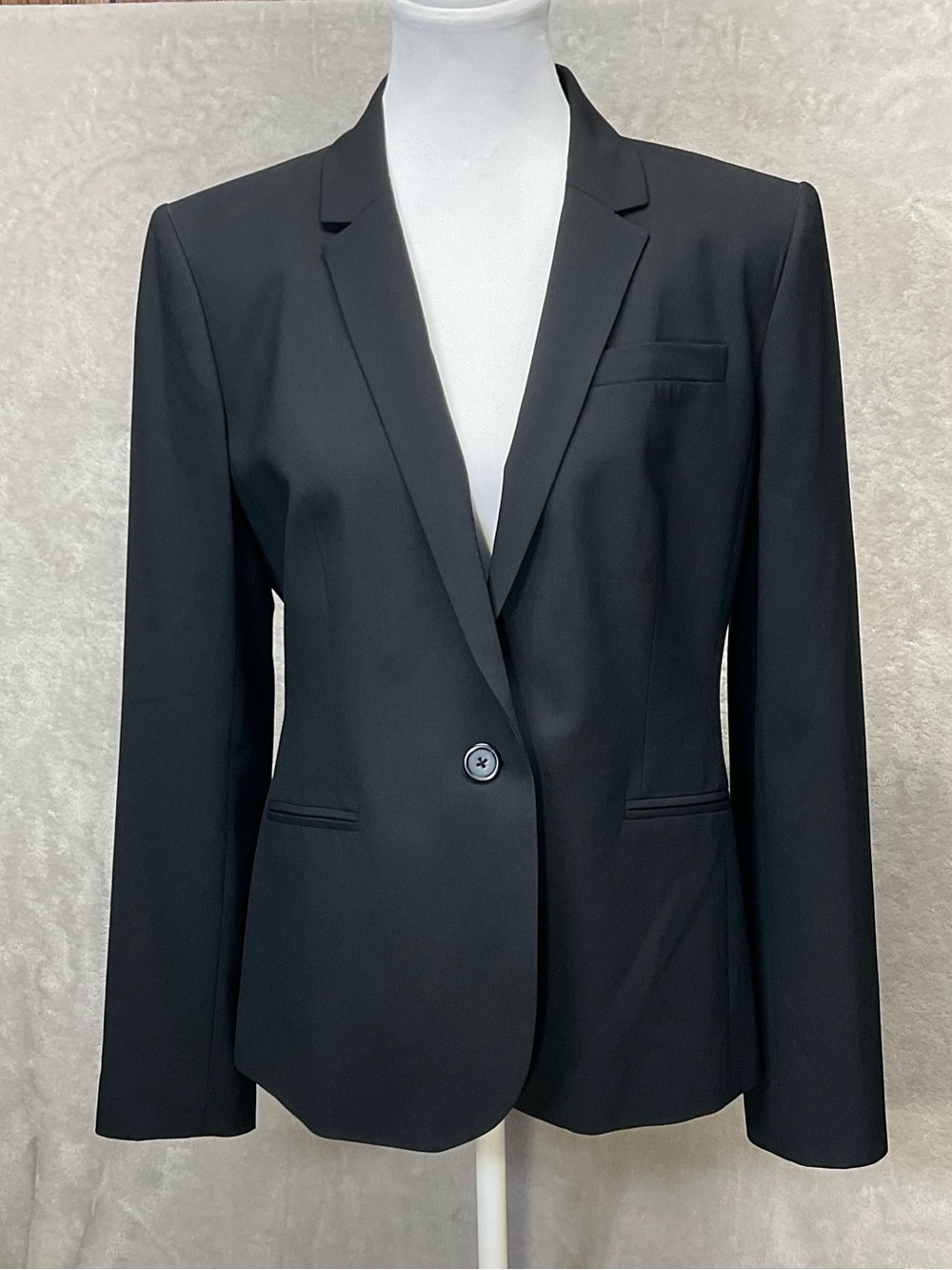 J.Crew 1035 Bi Stretch Black One Button Blazer Womens Sz 12
